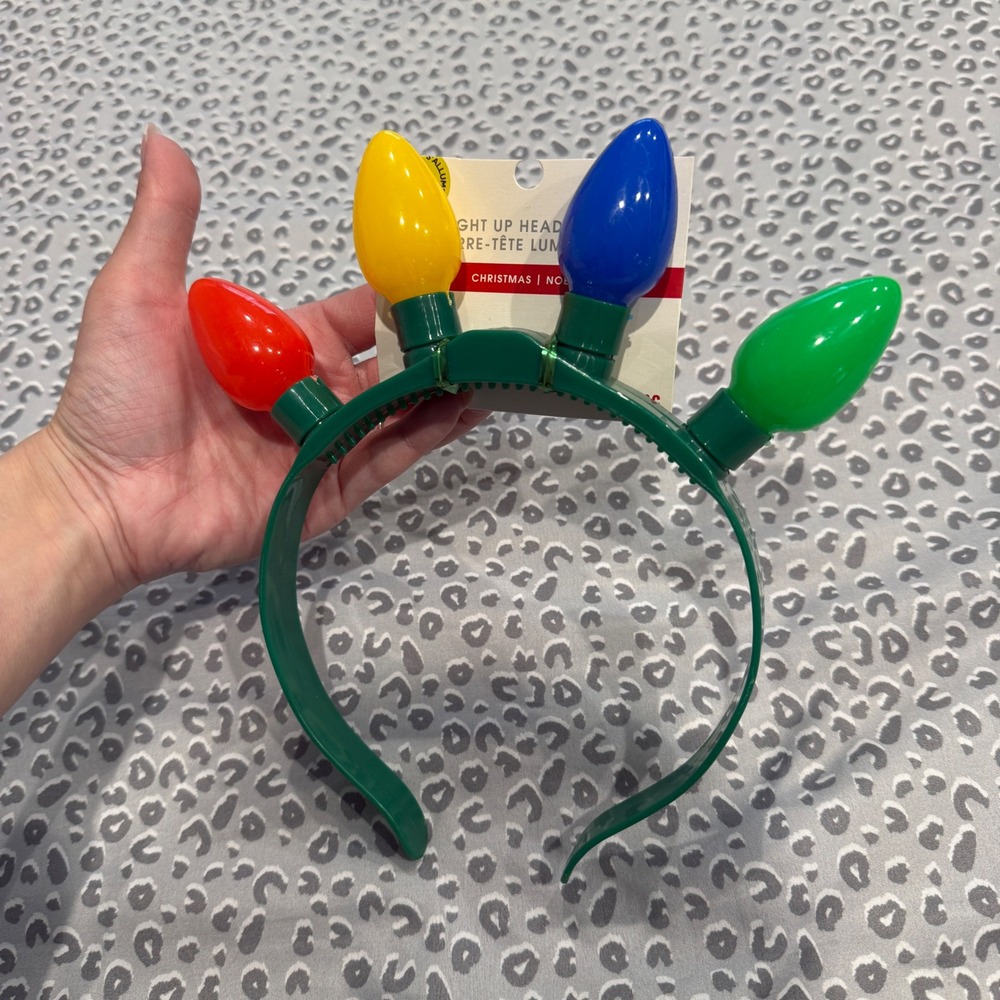 Christmas Light Up Headband‎ Holiday Bulbs Multi Color Festive Accessory NWT